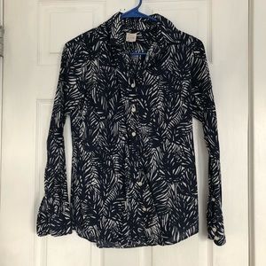 Navy and White J. Crew Button down